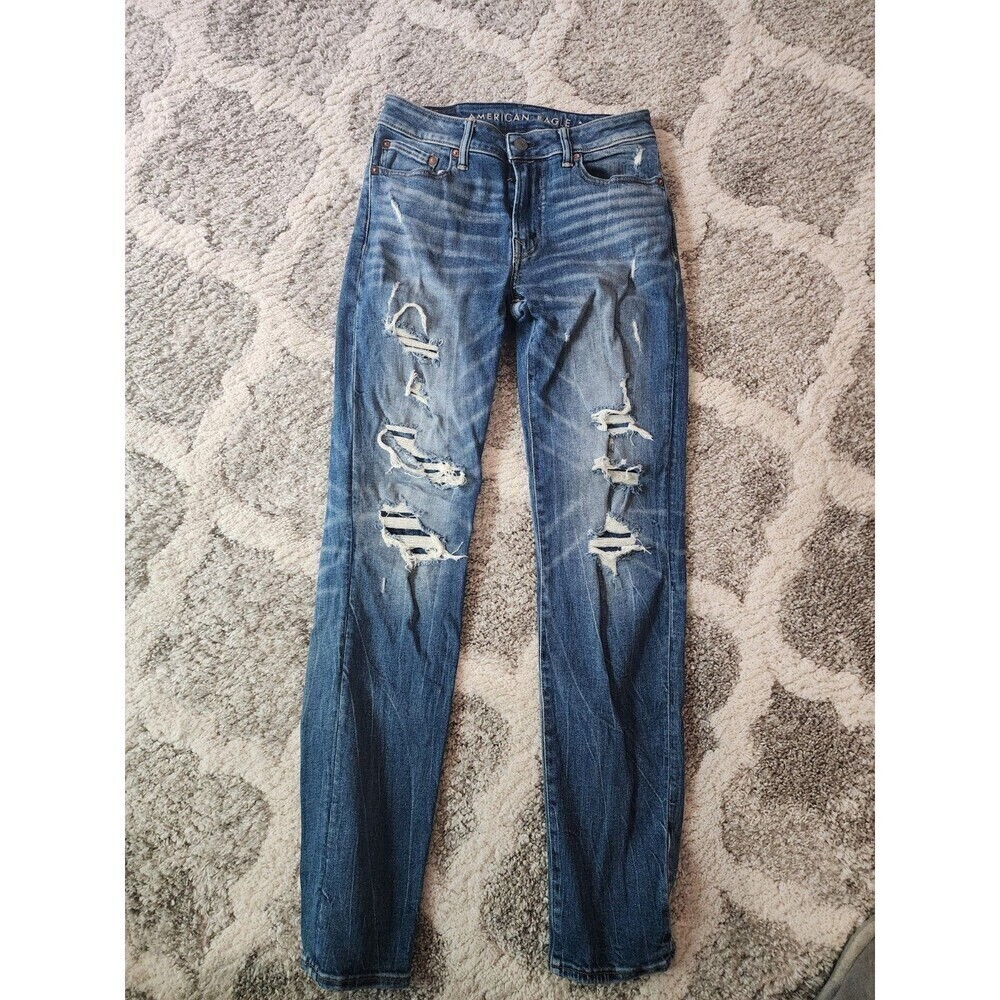 American Eagle Men's 30x34 AE Next Level Airflex Slim Distressed Jeans